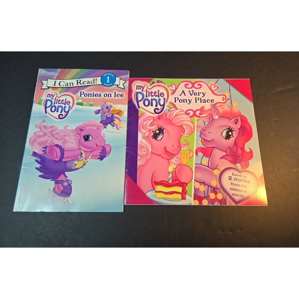 My Little Pony I Can Read! Ponies on Ice & A Very Pony Place 2007 Book Lot